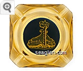 Palace Club - Yellow on blue imprint Glass Ashtray