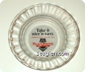 Take it nice 'n easy, 1-800-634-3101/(702)367-2411, Palace Station, Hotel - Casino - Red and black on white imprint Glass Ashtray