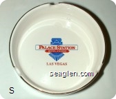 Palace Station, Hotel - Casino, Las Vegas - Red and blue imprint Porcelain Ashtray