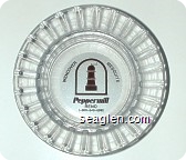 Peppermill, Reno, 1-800-648-6992, Wendover, Mesquite - Maroon on silver imprint Glass Ashtray