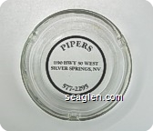 Pipers, 1190 Hwy 50 West, Silver Springs, NV, 577-2295 - Black imprint Glass Ashtray