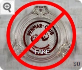 Penmar - Club, Penny Overman, Fallon, Nevada - Red silkscreen imprint Glass Ashtray