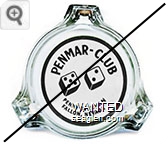 Penmar - Club, Penny Overman, Fallon, Nevada - Black on white imprint Glass Ashtray