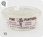 Pink Panther, Cocktail Lounge, Las Vegas, Nevada - Red on white imprint Glass Ashtray