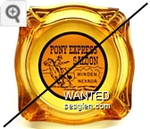 Pony Express Saloon, Minden Nevada - Black on orange imprint Glass Ashtray