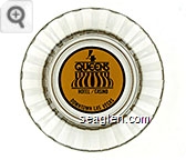 4 Queens Hotel/Casino, Downtown Las Vegas - Black on gold imprint Glass Ashtray