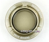 Four Queens, Las Vegas Nevada - White imprint Glass Ashtray