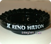 Reno Hilton - White imprint Glass Ashtray