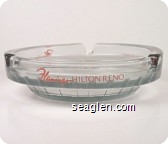 Flamingo Hilton Reno - Pink imprint Glass Ashtray