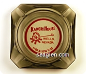 Ranch House, Wells, Nevada, I-80 & HWY. 93 - Red imprint Glass Ashtray