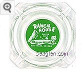 Ranch House Supper Club, Las Vegas, Nevada - Green on white imprint Glass Ashtray