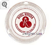 Hotel Riviera, On the Famous Strip - Las Vegas, Nevada - Red on white imprint Glass Ashtray