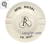 Hotel Riviera, Las Vegas - Black imprint Porcelain Ashtray