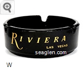 Riviera, Las Vegas, Delmonico, Dino's Den - Gold imprint Glass Ashtray