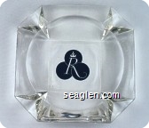 (Riviera Logo) - Black imprint Glass Ashtray