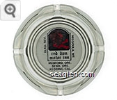Red Lion Motor Inn, Elko, Nev., Missoula, Mt., Medford, Ore., Bend, Ore., Redding, Cal. - Red and black on white imprint Glass Ashtray