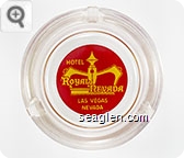 Hotel Royal Nevada, Las Vegas Nevada - Yellow on red imprint Glass Ashtray