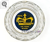 Hotel Royal Nevada, Las Vegas Nevada - Yellow on blue imprint Glass Ashtray
