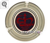 Hotel Royal Nevada, Las Vegas, Nevada - Red on blue imprint Glass Ashtray