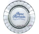 Reno Ramada Hotel and Casino - Blue imprint Glass Ashtray
