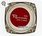 Reno's Riverside, Hotel & Casino - White on red imprint Glass Ashtray