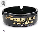 Laughlin's Riverside Casino, Resort, Laughlin, Nevada, Keno, Poker, 21, Motels, Bingo, Motels, Odie Lopp's Nevada Club Casino, South Point, Nevada - Gold imprint Glass Ashtray