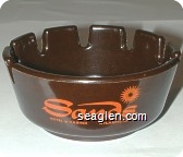 Sands, Hotel & Casino Atlantic City (Tablecraft Products, No. 263, Made in U.S.A.) - Orange imprint Bakelite Ashtray