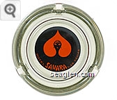 Hotel Sahara Las Vegas - Orange on black imprint Glass Ashtray