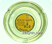 don the Beachcomber, Hollywood, Palm Springs, Saint Paul, Chicago, Hotel Sahara Las Vegas - Black on yellow imprint Glass Ashtray