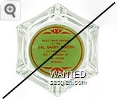 Meet Your Friends at the Sal Sagev Tavern, No. 1 Fremont St., Las Vegas, Nevada - Red on green imprint Glass Ashtray