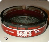 Sam's Town, Las Vegas, Nevada, Hotel and Gambling Hall, Gourmet Dining-Diamond Lil's - Red and white imprint Glass Ashtray