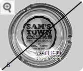 Sam's Town, Hotel Gambling Hall and Bowling Center, (702) 456-7777 - Black imprint Glass Ashtray