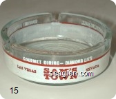 Sam's Town Hotel and Gambling Hall, Gourmet Dining - Diamond Lil's, Las Vegas, Nevada - Red and white imprint Glass Ashtray