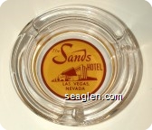 The Sands Hotel, Las Vegas, Nevada - Red on yellow imprint Glass Ashtray