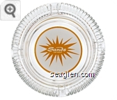 Sands - Yellow on white imprint Glass Ashtray