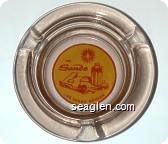 The Sands, Las Vegas, Nevada - Red on yellow imprint Glass Ashtray