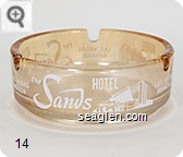 The Sands Hotel, Las Vegas, Nevada - White imprint Glass Ashtray