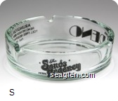 The Sands Regency Hotel Casino, Arlington at Third, Reno, Nevada 89501 - (702) 348-2200, Toll Free Reservations (800) 648-3553, FAX: (702) 348-2226, Downtown Reno - Black imprint Glass Ashtray