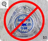 Meet Your Friends at Scotty's Club, Good Eats, Lunch Counter, Winnemucca, Nev. - Blue silkscreen imprint Glass Ashtray