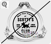 Meet Your Friends at Scotty's Club, Good Eats, Lunch Counter, Winnemucca, Nev. - Black imprint Glass Ashtray
