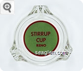 Stirrup Cup, Reno - Red on green imprint Glass Ashtray