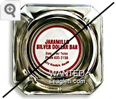 Jaramillo Silver Dollar Bar, Slots - Pool Tables, Phone 635-2156, Battle Mountain, Nevada - Red on white imprint Glass Ashtray