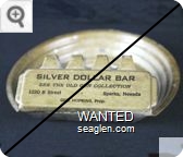 Silver Dollar Bar, See The Old Gun Collection, 1220 B Street, Sparks, Nevada, Geo. Hopkins, Prop. - Black imprint Metal Ashtray