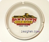 Sam's Town Gold River, Hotel & Gambling Hall, Laughlin, Nevada - Red, yellow and black imprint Glass Ashtray
