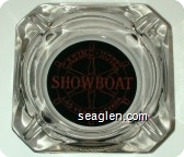 Showboat, Casino Hotel, Las Vegas, Nevada - Red on black imprint Glass Ashtray
