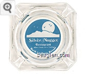 Silver Nugget Restaurant, ''... Where Friends Are a Tradition'', North Las Vegas, Nevada - Blue and frosted white imprint Glass Ashtray