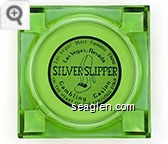 Las Vegas' Most Famous Show, Las Vegas, Nevada, Silver Slipper Gambling Casino, In the Heart of the Fabulous Strip - Blue on white imprint Glass Ashtray