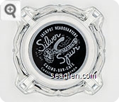 Jackpot Headquarters, Silver Spur Casino - Bar - Cafe, Carson City, Nevada - White on black imprint Glass Ashtray