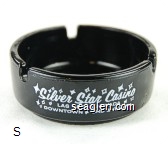 Silver Star Casino, Las Vegas, Nevada, Downtown - 3rd & Ogden - White imprint Glass Ashtray