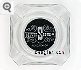Silver Spur, Reno, Nevada - White on black imprint Glass Ashtray